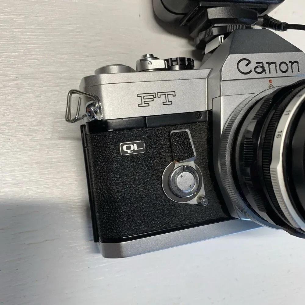 Canon TL QL 35mm Film SLR Camera w. FL 50mm 1:1.8 Lens -Light- Not Tested - USA